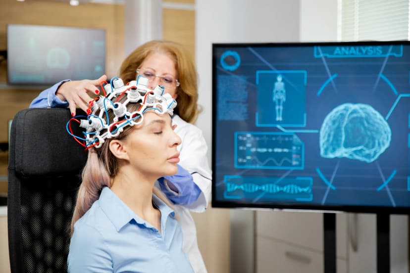 EEG brain wave monitoring session